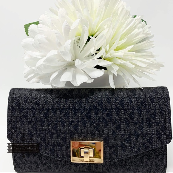 Michael Kors Handbags - Michael Kors Large trifold Black Wallet Cassie